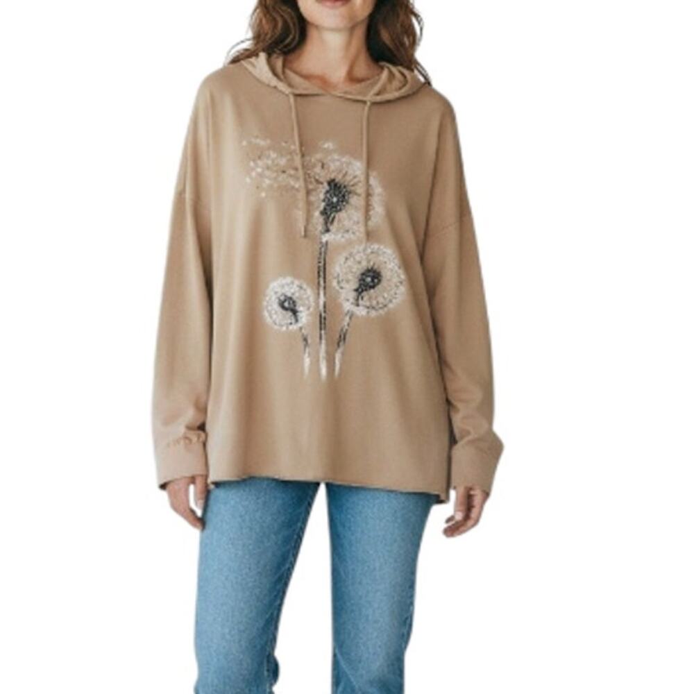 MODA LUCIDO Italian Hoodie Women L Crystal Embroidered Fairy Boho Retro Y2K NWT